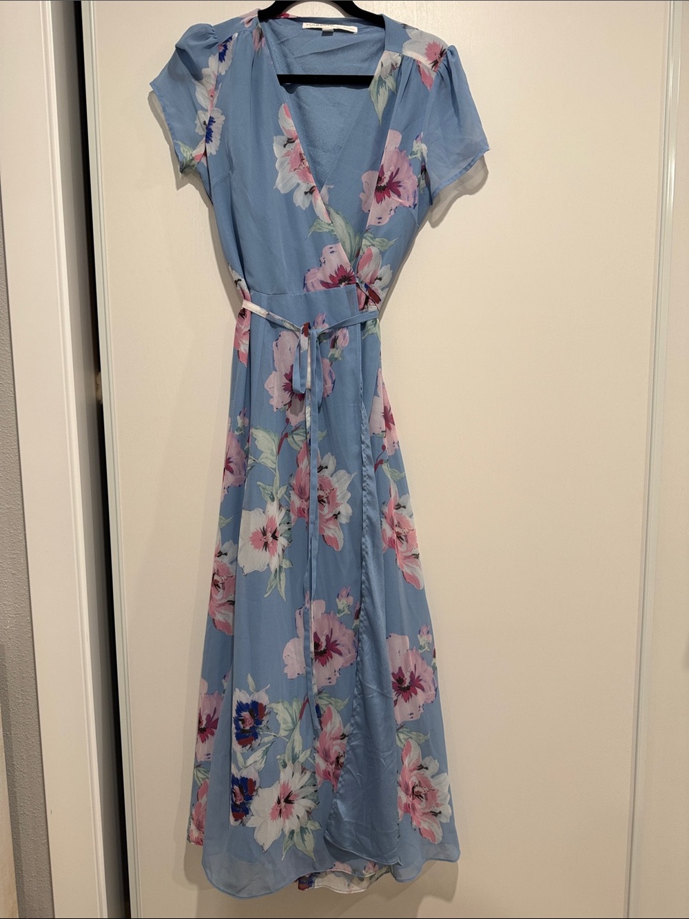 Yumi Kim Light Blue Floral Wrap Maxi Dress